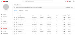 Youtube Audio Library